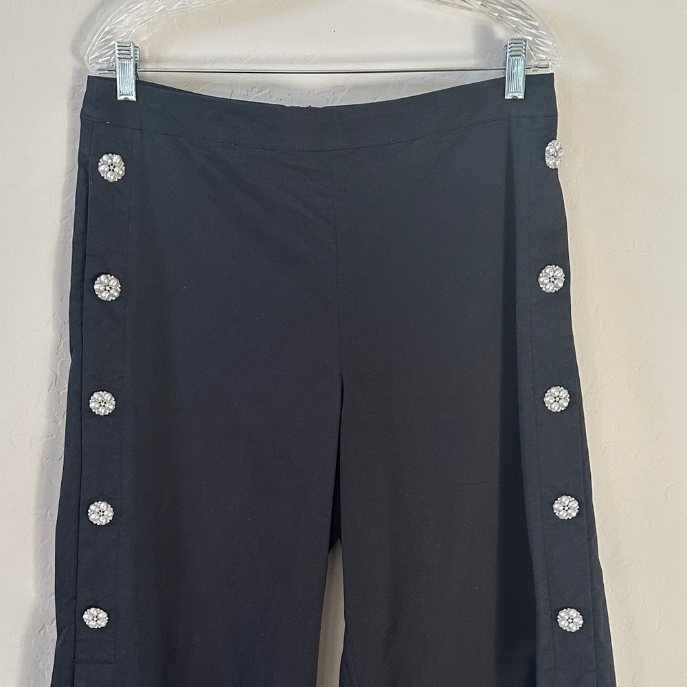 Black Pants with Decorative Buttons